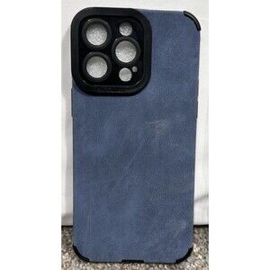 Matte Leather Silicone Phone Case for Iphone 14 Pro Max - Blue